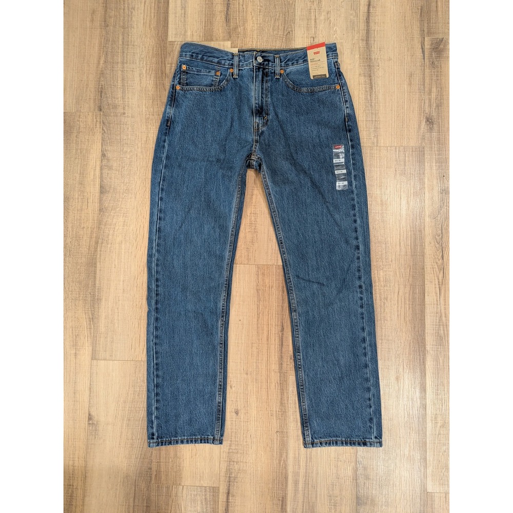 Levis 505 Regular Fit Jeans Mens 34x32 Blue Straight Leg Denim NWT